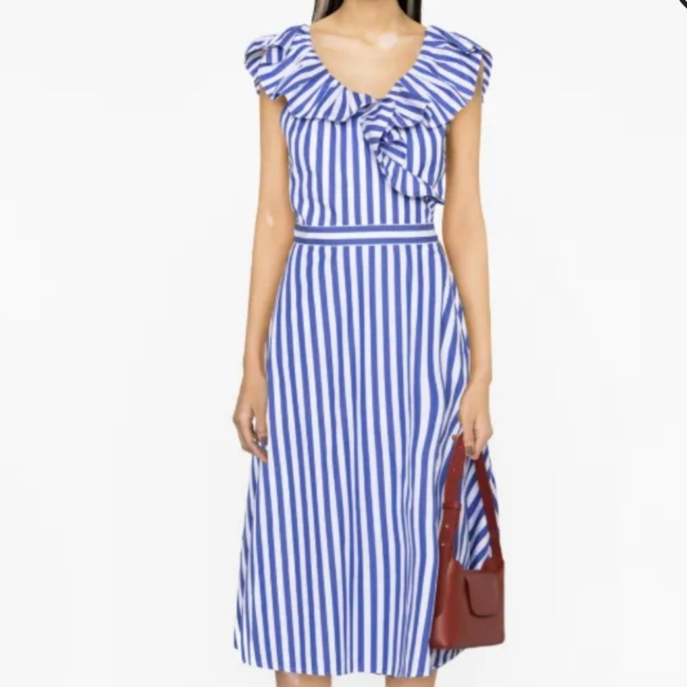 Polo Ralph Lauren Striped Ruffle-Trim Cotton Wrap Dress